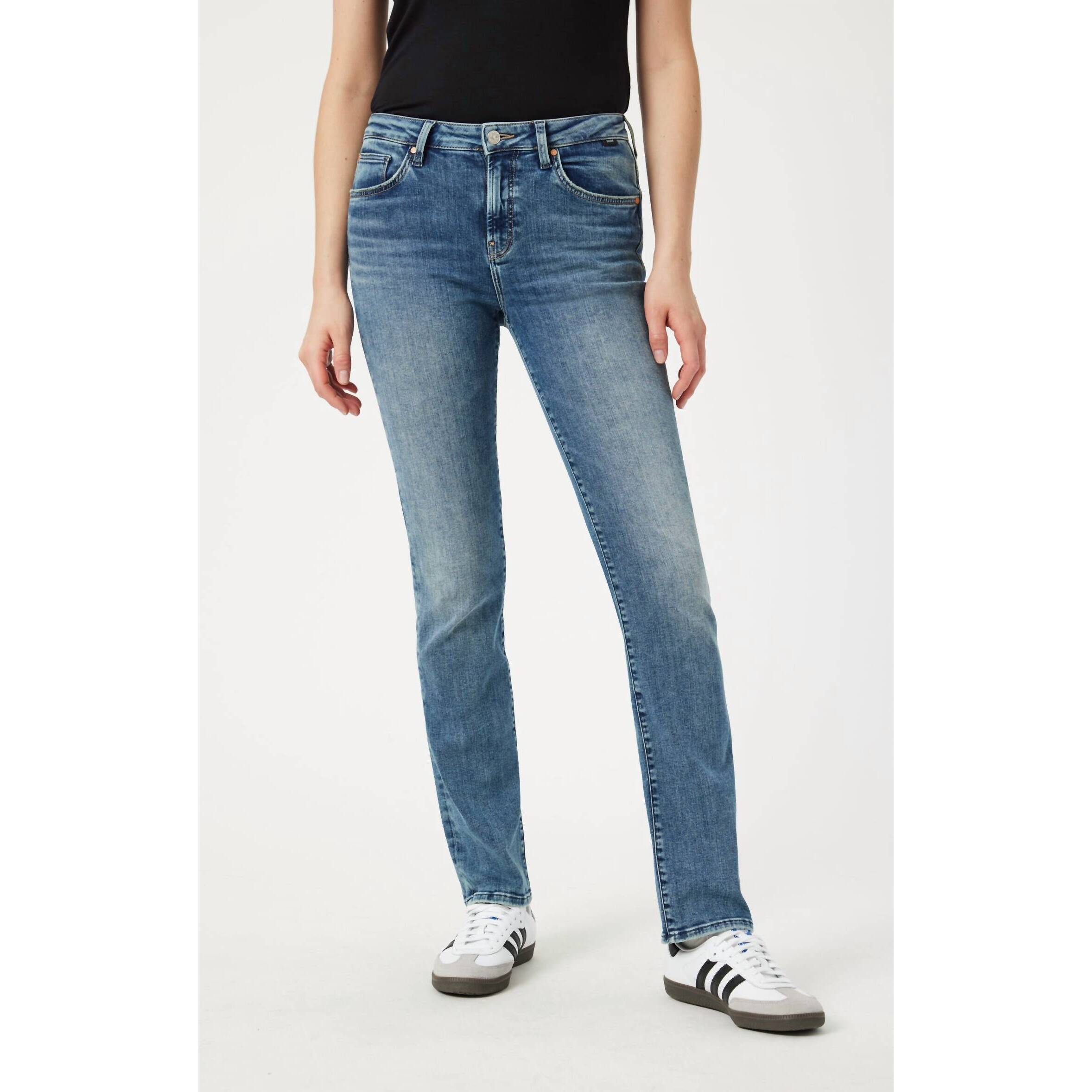 New Mavi Kendra Straight Leg Jeans In Light Used Flex Blue